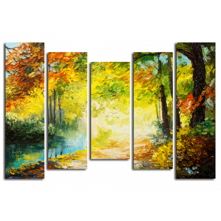 Модульная картина Осенний лес. Пейзаж