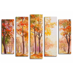 Модульная картина Осенний лес