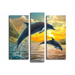Модульная картина Дельфины